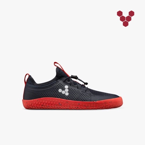 Vivobarefoot Primus Sport II Marineblå/Rød Joggesko Barn [9-JMZT]